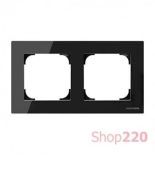 (2CLA857200A3101) 8572 CN Рамка 2 поста Sky чорне скло, ABB