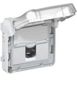 (69561) Plexo Механізм Розетки інформаційної RJ 45 кат.6- UTP, IP55, LCS2, колір Сірий/Білий, Legrand