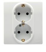 (672233) ETIKA Розетка 2Х2К+З зі шторками Білий, Legrand