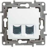 (672254) ETIKA Розетка 2ХRJ45 кат 6 UTP Білий, Legrand