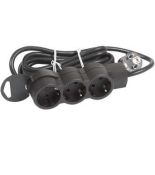 (695015) Подовжувач 3x2К+З 3м чорний, Legrand