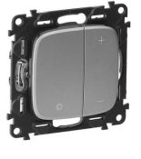 (752962) Valena ALLURE Світлорегулятор нажимний RL,CFL,LED Алюміній, Legrand
