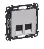 (753641) Valena LIFE Розетка подвійна RJ45 Кат.5е UTP Алюміній, Legrand