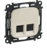 (753843) Valena ALLURE Розетка подвійна RJ45 Кат.6 UTP Слонова кістка, Legrand