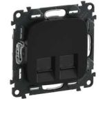 (753953) Valena ALLURE Розетка подвійна RJ45 Кат.6 UTP Антрацит, Legrand