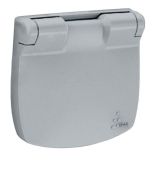 (754847) Valena ALLURE Накладка розетки 2К+З з кришкою Алюміній, Legrand