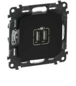 (754998) Valena ALLURE Розетка USB для зарядки подвійна Антрацит, Legrand