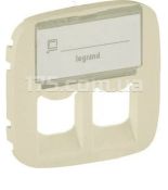 (755486) Valena ALLURE Накладка розетки RJ11+RJ45 підпис Слонова кістка, Legrand