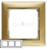 (770303) Valena Рамка 3 Пости Матове Золото, Legrand