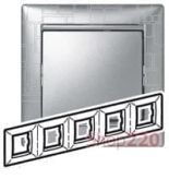 (770345) Valena Рамка 5 Постів Алюміній Модерн, Legrand