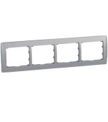(771304) Galea Life Рамка 4 Пости Горизонтальна; колір Soft Aluminium, Legrand
