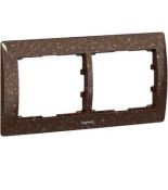 (771702) Galea Life Рамка 2 Пости Горизонтальна; колір Corian Cocoa Brown, Legrand