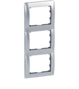 (771957) Galea Life Рамка 3 Пости Вертикальна; колір Metal Brushed Aluminium, Legrand