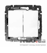 (774405) Valena Вимикач 2-клавішний 10А Білий, Legrand