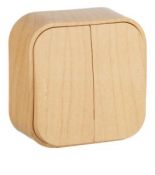 (782262) Quteo Вимикач 2-клавішний 10A, Дерево, Legrand