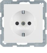 (47236089) Розетка з з/к, зах.контактів, 16А/250В, пол.білизна, Q.х, Hager