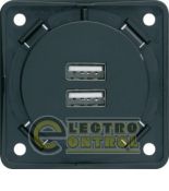 (926102505) Розетка 2хUSB, 3А/230В, антрацит, Integro, Hager