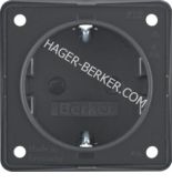 (947792505) Розетка з з/к, зах.контактів, антрацит, 16А/250В, Integro, Hager