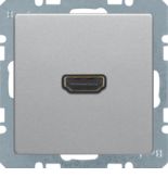 (3315436084) HDMI-розетка, підключення сзаду під кутом 90град., алюміній, Q.х, Hager