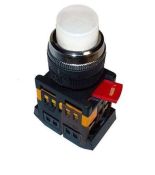 (BBT20-ABLFP-K01) Кнопка ABLFP-22 белый d22мм неон/240В 1з+1р IEK