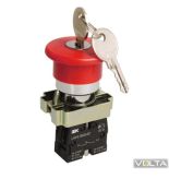 (BBG50-LAY5-K04) Кнопка управления LAY5-BS142 "Грибок"с ключом  красный d22мм  240В 1з+1р IEK