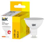 (LLA-MR16-6-230-30-GU5) Лампа LED ALFA MR16 софит 6Вт 230В 3000К GU5,3 IEK