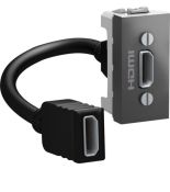 (MGU3.430.12) HDMI РОЗЕТКА 1М UNICA ГРАФІТ