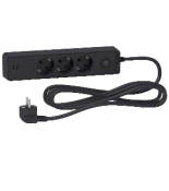 (ST943U3B) Подовжувач 3 роз. з заз.+2*USB чорн. 3 м