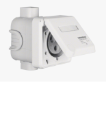 (578601) CEE-розетка 3-пол., внутр.установка, з монт.коробкою, IP44, 250В/32А, Hager