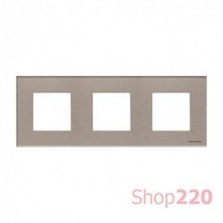 (2CLA227300N1301) N2273 PL Рамка 3 поста Zenit срібл, ABB
