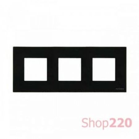 (2CLA227300N3101) N2273 CN Рамка 3 поста Zenit скло чорне, ABB