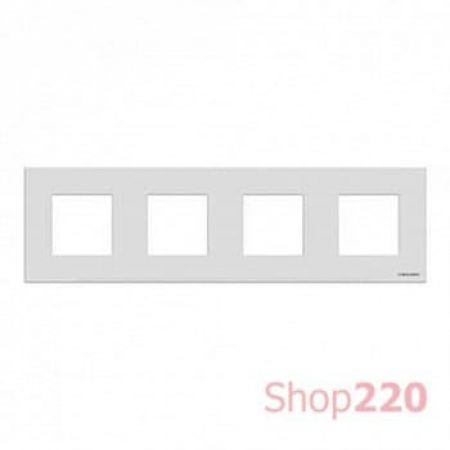 (2CLA227400N3001) N2274 CB Рамка 4 поста Zenit скло біле, ABB