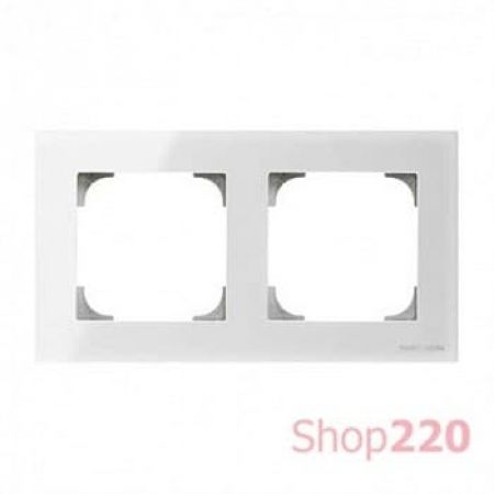 (2CLA857200A3001) 8572 CB Рамка 2 поста Sky біле скло, ABB