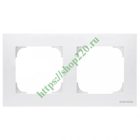 (2CLA857210A1101) 8572.1 BL Рамка 2 поста базова Sky білий, ABB