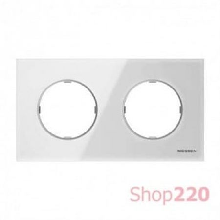 (2CLA867200A3001) 8672 CB Рамка 2 поста Skymoon біле скло, ABB