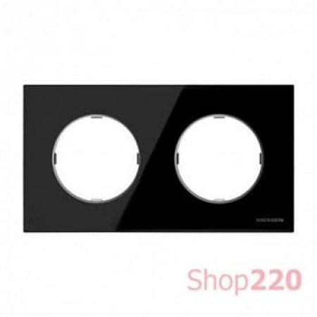 (2CLA867200A3101) 8672 CN Рамка 2 поста Skymoon чорне скло, ABB