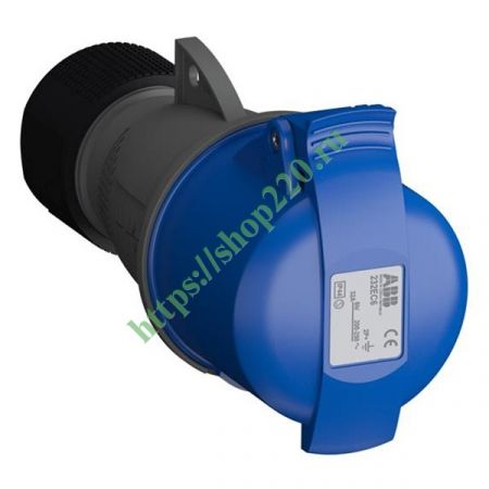 (2CMA102031R1000) 232EC6 Розетка кабельна 32A IP44 2P+E 6h, ABB