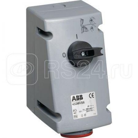 (2CMA167700R1000) 332MVS6 Розетка вимик/блок 32A 3P+E IP44, ABB