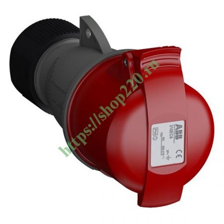 (2CMA193226R1000) Розетка на панель кутова 16A IP44 3P+E, ABB