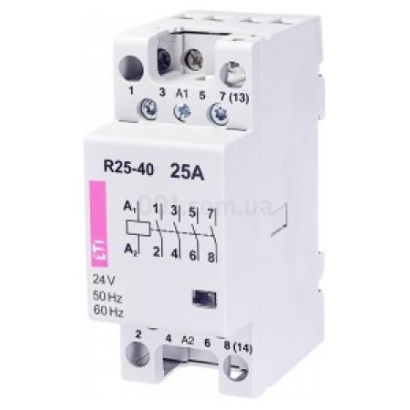 R25-40 24, 24V 50/60Hz Модульний контактор