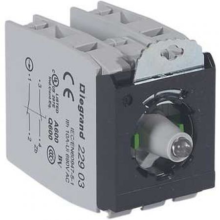 (23010) Osmoz М/ад. 3п гв.230В LED біл.1НО, Legrand