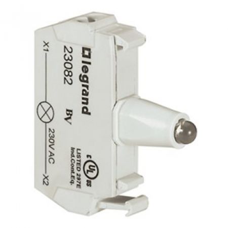 (23082) Osmoz Бл-конт. пруж.кл.230В LED Зел, Legrand
