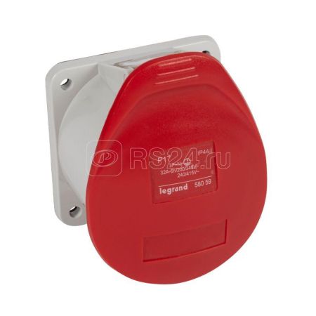 (58059) Розетка 3К+Н+З 32А IP44, Legrand