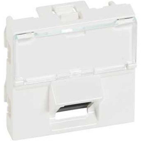 (76501) MOSAIC Розетка інформаційна RJ45 UTP45° кат.5E LCS²(2 модуля), колір Білий, Legrand