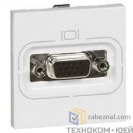 (79257) MOSAIC Розетка Відео HD 15 (15pin) (для аналогових відеосигналів VGA, XGA або VESA) (2 модуля), колір Алюміній, Legrand
