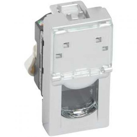 (79452) MOSAIC Розетка інформаційна RJ45 FTP кат.5E LCS²(1 модуль), колір Алюміній, Legrand