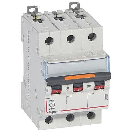 (409779) DX³ Автоматичний Вимикач 3П C 6A 25kA, Legrand