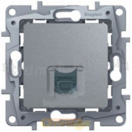 (672441) ETIKA Розетка RJ45 Кат.5е UTP, колір Алюміній, Legrand