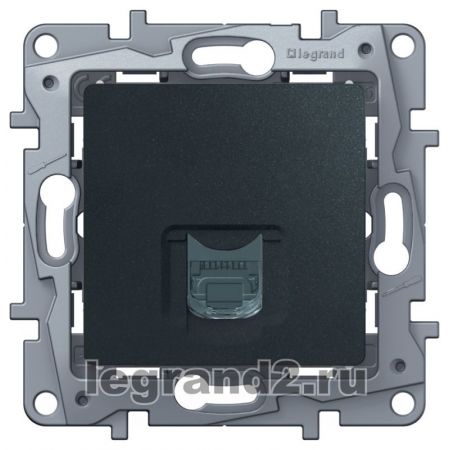 (672653) ETIKA Розетка RJ45 кат 6 UTP Антрацит, Legrand