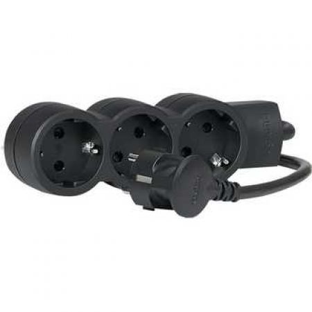 (695010) Подовжувач 3X2К+З 1,5м чорний, Legrand